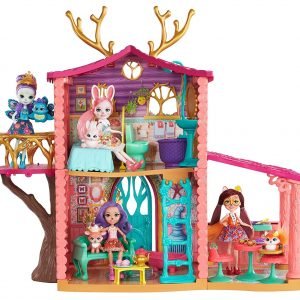 Enchantimals Supercasa del bosque y muñeca Danessa, casa de muñecas (Mattel FRH50)